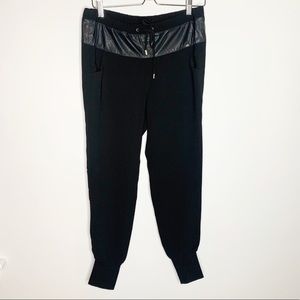Liu-Jo Black Joggers with Faux Leather size 6